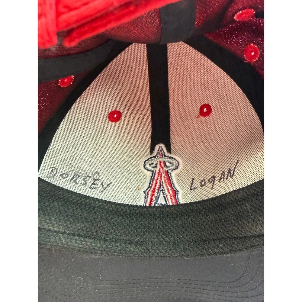 OC Sports Los Angeles Angels Youth Baseball Hat Red Team MLB Mesh Cap Logo